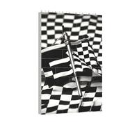 Longzehao Ensemble de puzzle à carreaux avec drapeaux de course imprimés de drapeaux de course, blocs de construction pour le développement du cerveau