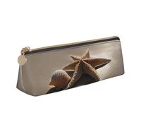 Longzehao Étoile de mer Coquillage Plage de Sable Impression Simple Triangle Stylo Étui de Rangement pour Fournitures de Bureau, Cosmétiques, Articles de Toilette, Blanc, Taille unique, Art Déco,
