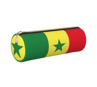Longzehao Étui de rangement en cuir imprimé drapeau du Sénégal pour stylos, maquillage, papeterie, marqueurs.