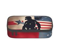 Longzehao Grande capacité avec compartiment de rangement pour fournitures de bureau Motif soldats militaires américains, Noir/blanc, One Size, Art déco.