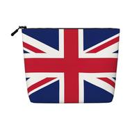 Longzehao Grande capacité impression drapeau britannique faux chanvre, trousse de maquillage, sac de voyage, trousse de toilette zippée, noir, taille unique, noir, taille unique, Noir, One size