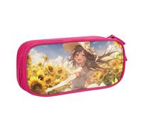 LONGZEHAO Grande trousse à crayons avec fermeture éclair double couche avec inscription « You Are My Sunshine Sunflower »