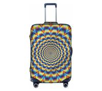 Longzehao Housse de bagage élastique de voyage, illusion d'optique en spirale, housse de protection avec fermeture éclair., blanc, Medium