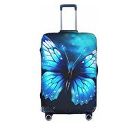 Longzehao Housse de bagage élastique de voyage, papillon étoilé bleu 1 impression housse de protection avec fermeture éclair., Couleur : blanc., L