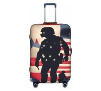 Longzehao Housse de bagage élastique de voyage, soldats militaires américains, patriotique, jour commémoratif, housse de protection avec fermeture éclair., blanc, X-Large