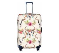 Longzehao Housse de protection élastique pour valise, avec fermeture éclair, motif tête de mort., blanc, X-Large