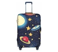 Longzehao Housse de protection élastique pour valise, motif ciel étoilé, univers, espace imprimé, housse de protection avec fermeture éclair., blanc, X-Large
