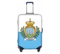 Longzehao Housse de protection élastique pour valise, motif drapeau de Saint-Marin, avec fermeture éclair., Blanc, Medium