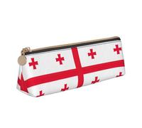 Longzehao Impression du drapeau de la Géorgie Simple Trousse à crayons triangulaire Sac de rangement pour fournitures de bureau, cosmétiques, articles de toilette, blanc, taille unique, Art déco,
