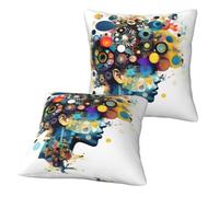 Longzehao Lot de 2 housses de coussin carrées décoratives avec intelligence artificielle pour canapé, lit, voiture.