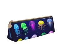 Longzehao Méduse Océan Print Simple Triangle Trousse à crayons Sac de rangement pour fournitures de bureau, cosmétiques, articles de toilette, blanc, taille unique, Art déco, white-417, One size, Art