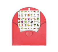 Longzehao Papier nacré Introduction de divers légumes Imprimer carte de vœux de vacances, cartes de notes pour Noël, anniversaire, Thanksgiving