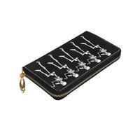 Longzehao Portefeuille d'Halloween en cuir de qualité supérieure avec fermeture éclair autour du portefeuille pour homme et femme avec blocage RFID