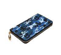 Longzehao Portefeuille en cuir de qualité supérieure avec fermeture éclair sur le pourtour pour homme et femme, couverture de chéquier avec blocage RFID