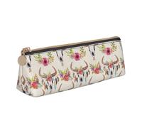 Longzehao Runner Bull Crâne Imprimé Simple Triangle Trousse de Rangement pour Fournitures de Bureau, Cosmétiques, Articles de Toilette, Blanc, One Size, Art Déco, white-417, One size, Art Déco