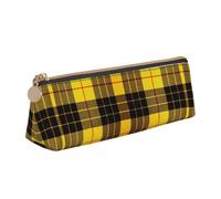 Longzehao Sac à crayons triangulaire simple à carreaux gris jaune gris noir pour fournitures de bureau, cosmétiques, articles de toilette, blanc, taille unique, art déco, Blanc, One Size, Art déco