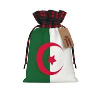 Longzehao Sac cadeau de Noël avec cordon de serrage imprimé drapeau de l'Algérie pour anniversaire, vacances, fête de Noël