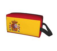Longzehao Sac de rangement de voyage avec imprimé drapeau espagnol pour homme et femme, trousse de toilette portable de grande capacité
