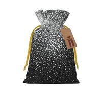 Longzehao Sacs cadeaux de Noël avec cordon de serrage et paillettes argentées brillantes pour Noël, vacances, fête d'anniversaire