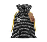 Longzehao Sacs cadeaux de Noël avec cordon de serrage imprimé Supernatural Inspiration, sac d'emballage cadeau pour Noël, vacances, fête d'anniversaire