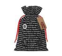 Longzehao Sacs cadeaux de Noël avec cordon de serrage imprimé Supernatural Inspiration, sac d'emballage cadeau pour Noël, vacances, fête d'anniversaire