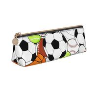 Longzehao Sport Ball Print Trousse à crayons triangulaire simple Sac de rangement pour fournitures de bureau, cosmétiques, articles de toilette, blanc, taille unique, art déco, white-417, One size,