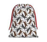 Longzehao Tissu en velours ultra doux Cordon de serrage Trotting Flat Coated Retrievers Paw Print Christmas Present Bag, Sacs cadeaux multifonctionnels.