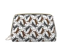 Longzehao Trotting Flat Coated Retrievers Paw Print Cuir Zipper Maquillage Trousse Cosmétique Pochette Voyage Organisateur Trousse de Toilette Pochette Blanc, Taille Unique, Couleur : Blanc., Taille