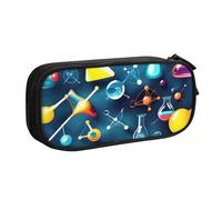 LONGZEHAO Trousse à crayons de grande capacité avec fermeture éclair à double couche - Motif abstrait - Science chimie