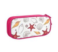 LONGZEHAO Trousse à crayons de grande capacité avec fermeture éclair double couche et motif coquillage et étoile de mer