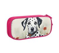 LONGZEHAO Trousse à crayons de grande capacité avec fermeture éclair double couche Motif dalmatien