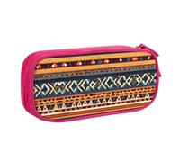 LONGZEHAO Trousse à crayons de grande capacité avec fermeture éclair double couche Motif national africain