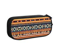 LONGZEHAO Trousse à crayons de grande capacité avec fermeture éclair double couche Motif national africain