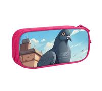 LONGZEHAO Trousse à crayons de grande capacité avec fermeture éclair double couche Motif pigeon