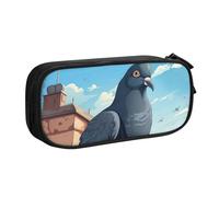 LONGZEHAO Trousse à crayons de grande capacité avec fermeture éclair double couche Motif pigeon