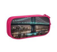 LONGZEHAO Trousse à crayons de grande capacité avec fermeture éclair double couche Motif pont de Manhattan de New York