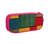 LONGZEHAO Trousse à crayons de grande capacité avec fermeture éclair double couche style africain imprimé patchwork