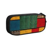 LONGZEHAO Trousse à crayons de grande capacité avec fermeture éclair double couche style africain imprimé patchwork