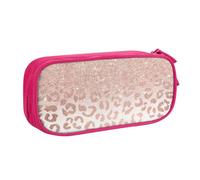 LONGZEHAO Trousse à crayons de grande capacité avec imprimé paillettes or rose, double couche avec fermeture éclair