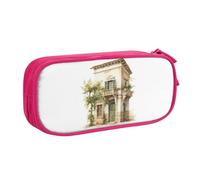 LONGZEHAO Trousse à crayons de grande capacité avec motif de branche d'olivier romaine et imprimé grec, double couche à fermeture éclair