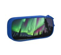 LONGZEHAO Trousse à crayons grande capacité avec fermeture éclair double couche Motif aurores boréales du Nord