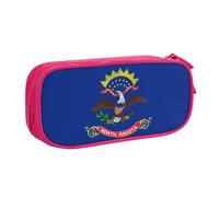 LONGZEHAO Trousse à crayons grande capacité avec fermeture éclair double couche Motif drapeau du Dakota du Nord