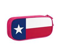LONGZEHAO Trousse à crayons grande capacité avec fermeture éclair double couche Motif drapeau du Texas