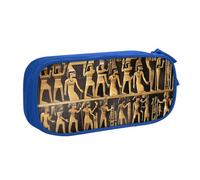 Longzehao Trousse à crayons grande capacité avec fermeture éclair double couche Motif hiéroglyphes égyptiens