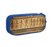 Longzehao Trousse à crayons grande capacité avec fermeture éclair double couche Motif hiéroglyphes égyptiens