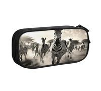 LONGZEHAO Trousse à crayons Zebra2 de grande capacité avec fermeture éclair double couche