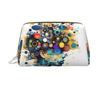 Longzehao Trousse de maquillage en cuir avec fermeture éclair - Intelligence artificielle - Motif cerveau, blanc, One Size