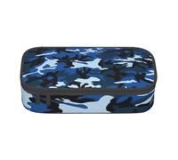 Longzehao Trousse de rangement pour fournitures de bureau avec compartiment de grande capacité Motif camouflage Bleu, Noir, One Size, Art Déco
