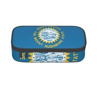 Longzehao Trousse de rangement pour fournitures de bureau - Grande capacité - Motif drapeau du Dakota du Sud, Noir/blanc, One Size, Art déco.