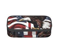 Longzehao Trousse de rangement pour fournitures de bureau Motif aigle avec drapeau des États-Unis, Noir/blanc, One Size, Art déco.